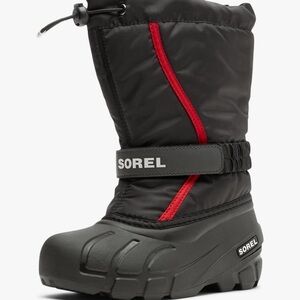 Sorel Black and Red Snow Boots